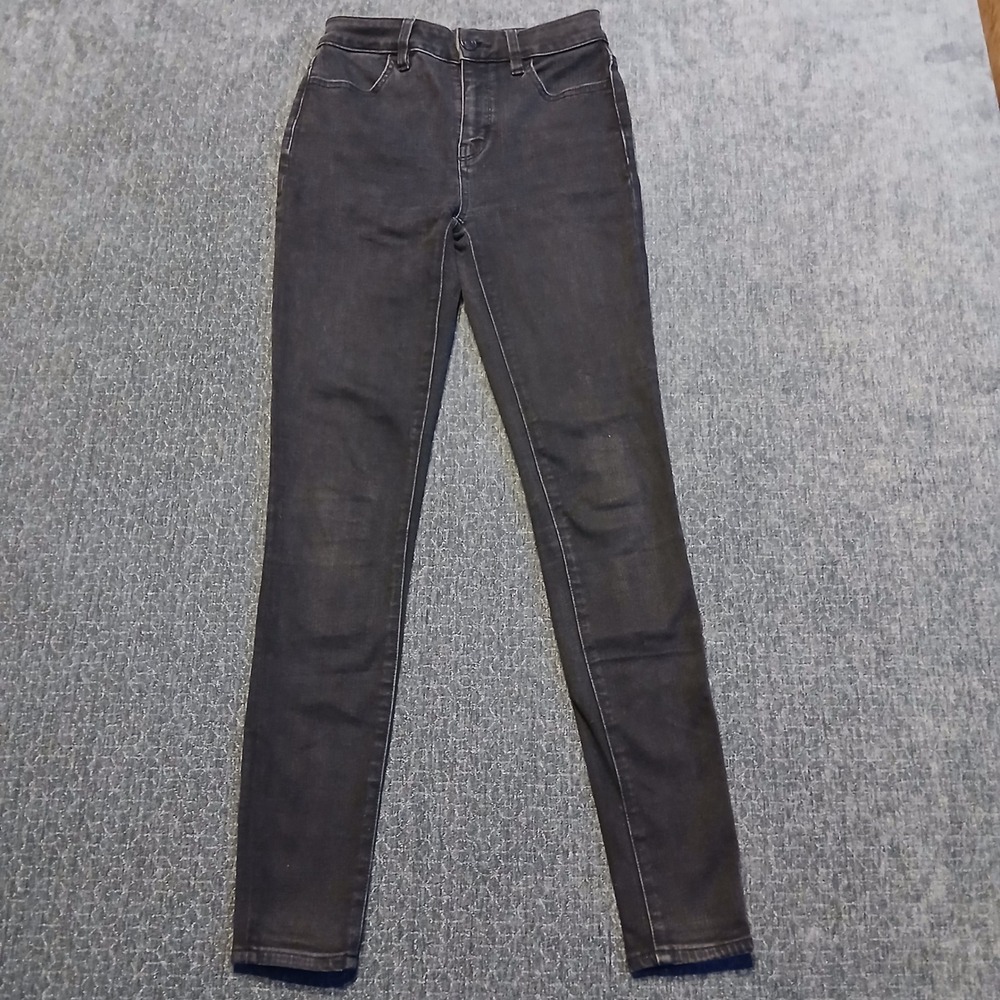 American Eagle The Dream Jean Super High Waisted Jegging Black Skinny 0 Long